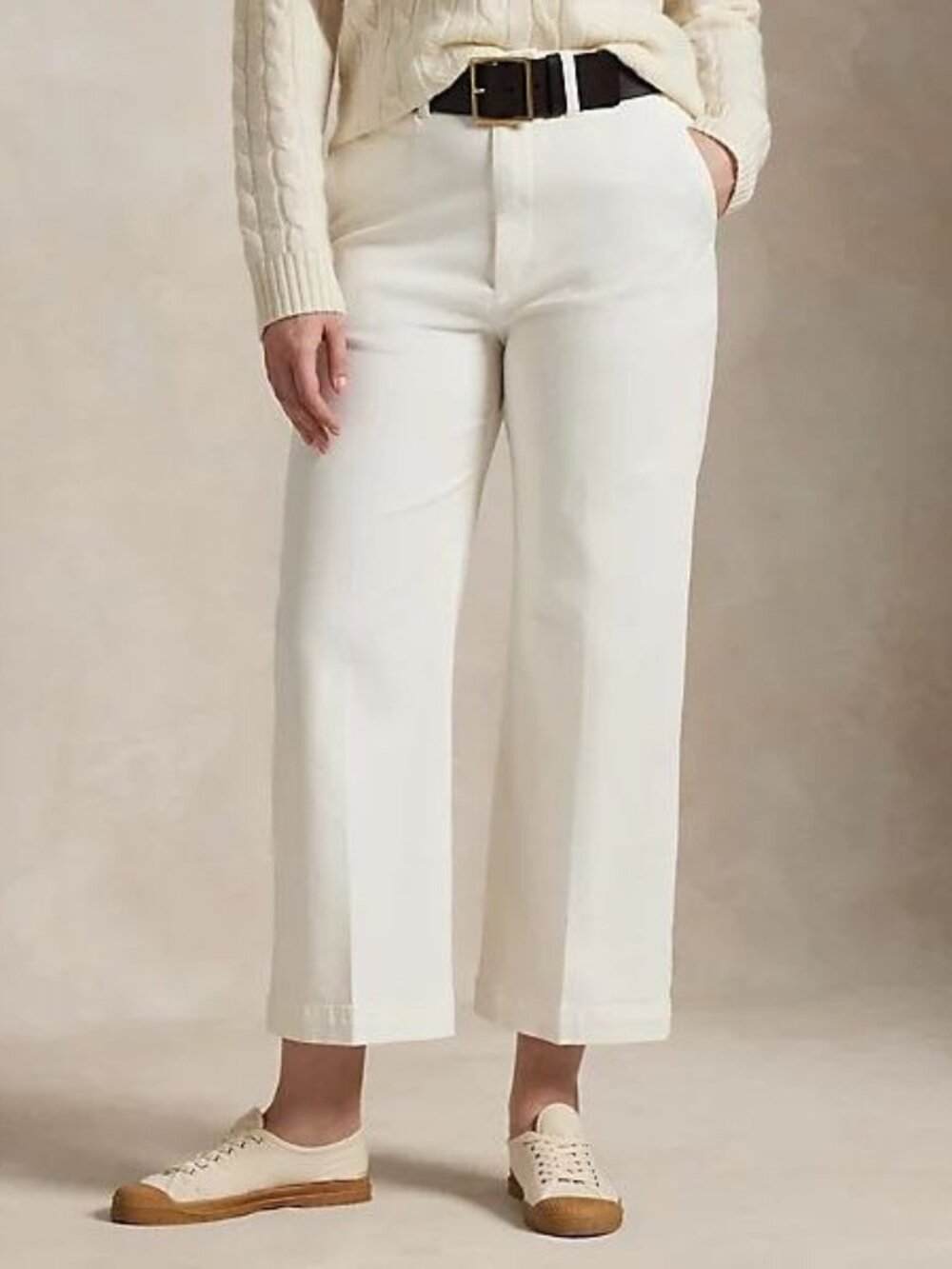 $198 Polo Ralph Lauren Chino Wide-Leg Pant White Size 14